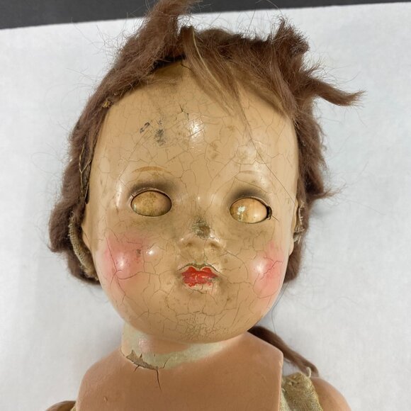 Vintage Composite Sleepy Eye Scary Doll to Craft for Halloween 22 Inch - Picture 5 of 10